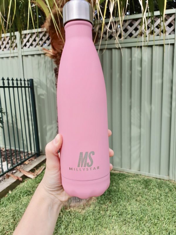 Pink stainless steel bottle Millystar hydroflask